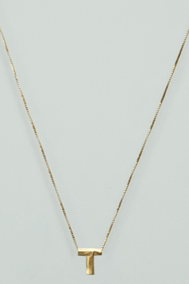 Colar Inicial Facetada em Ouro Amarelo 18k