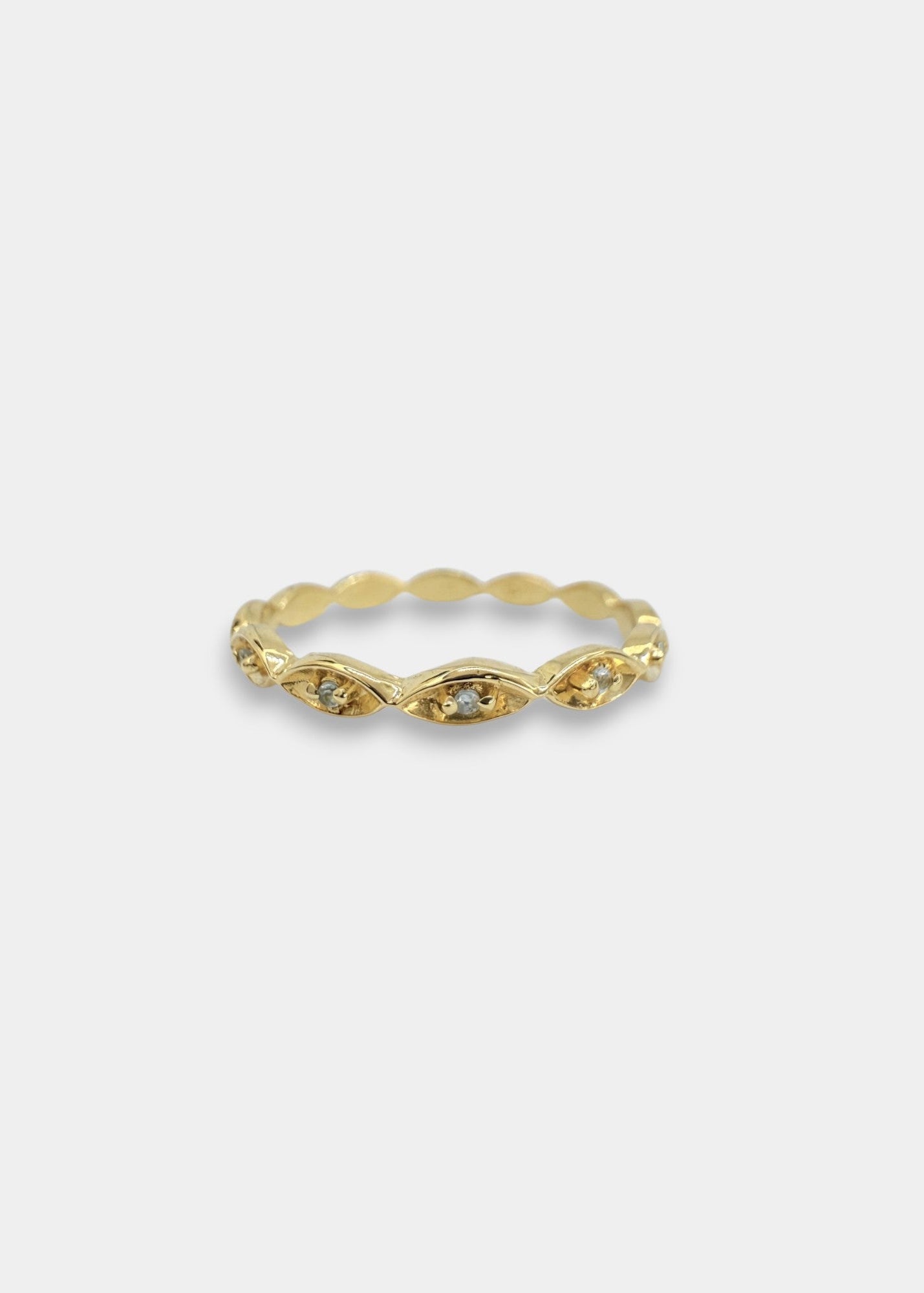 Anel Celeste em Ouro Amarelo 18k