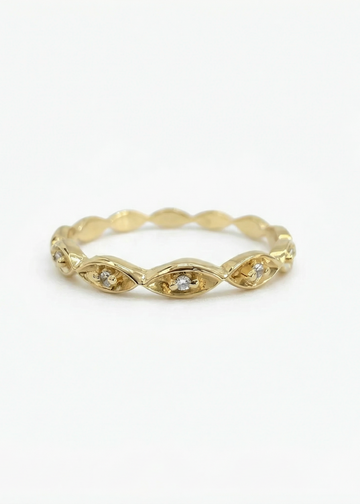 Anel Celeste em Ouro Amarelo 18k