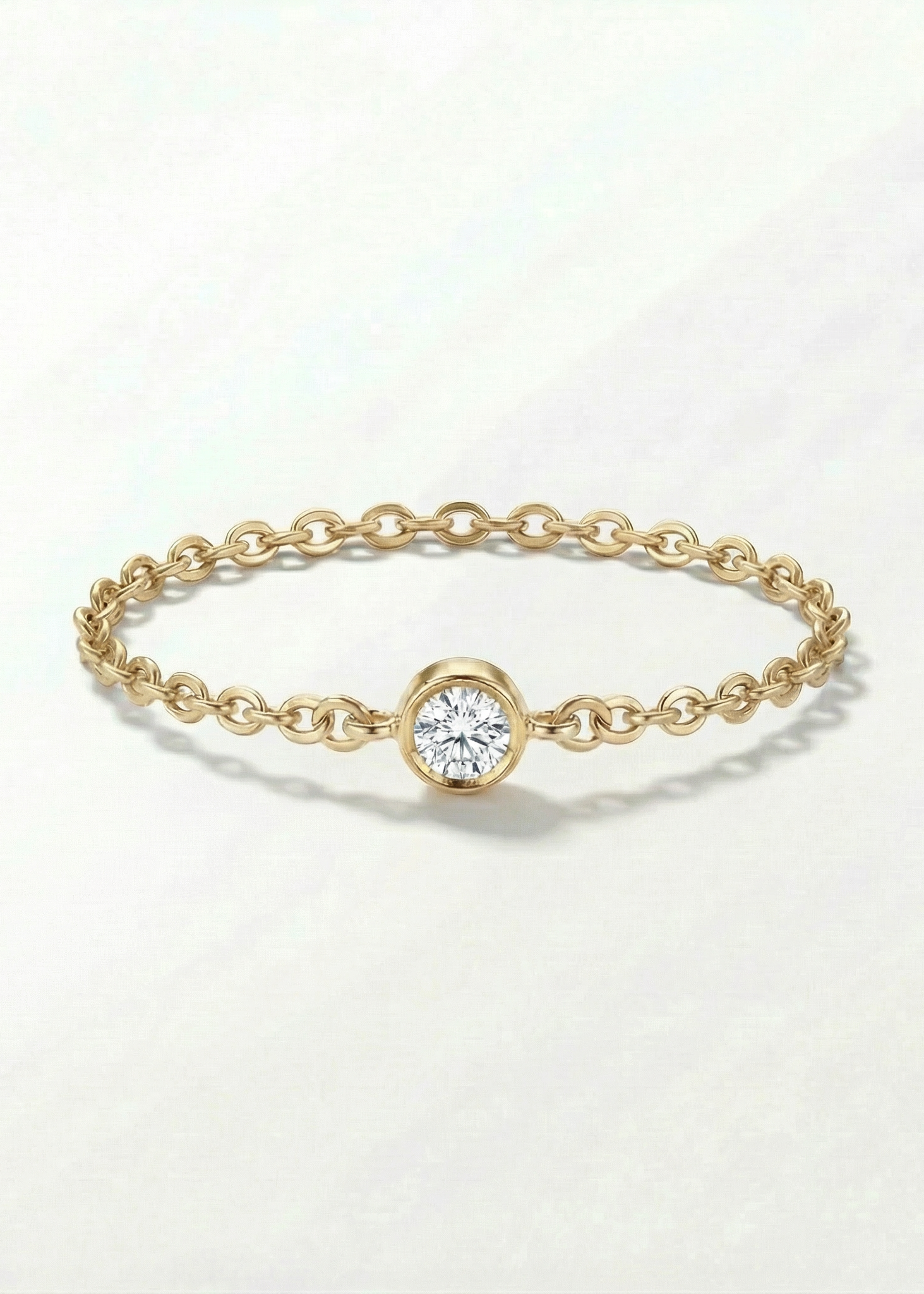 Anel Corrente Ponto de Luz em Ouro Amarelo 18k