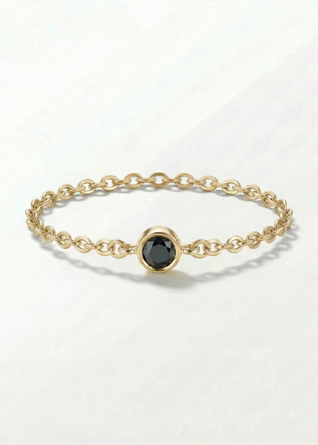 Anel Corrente Ponto de Luz em Ouro Amarelo 18k