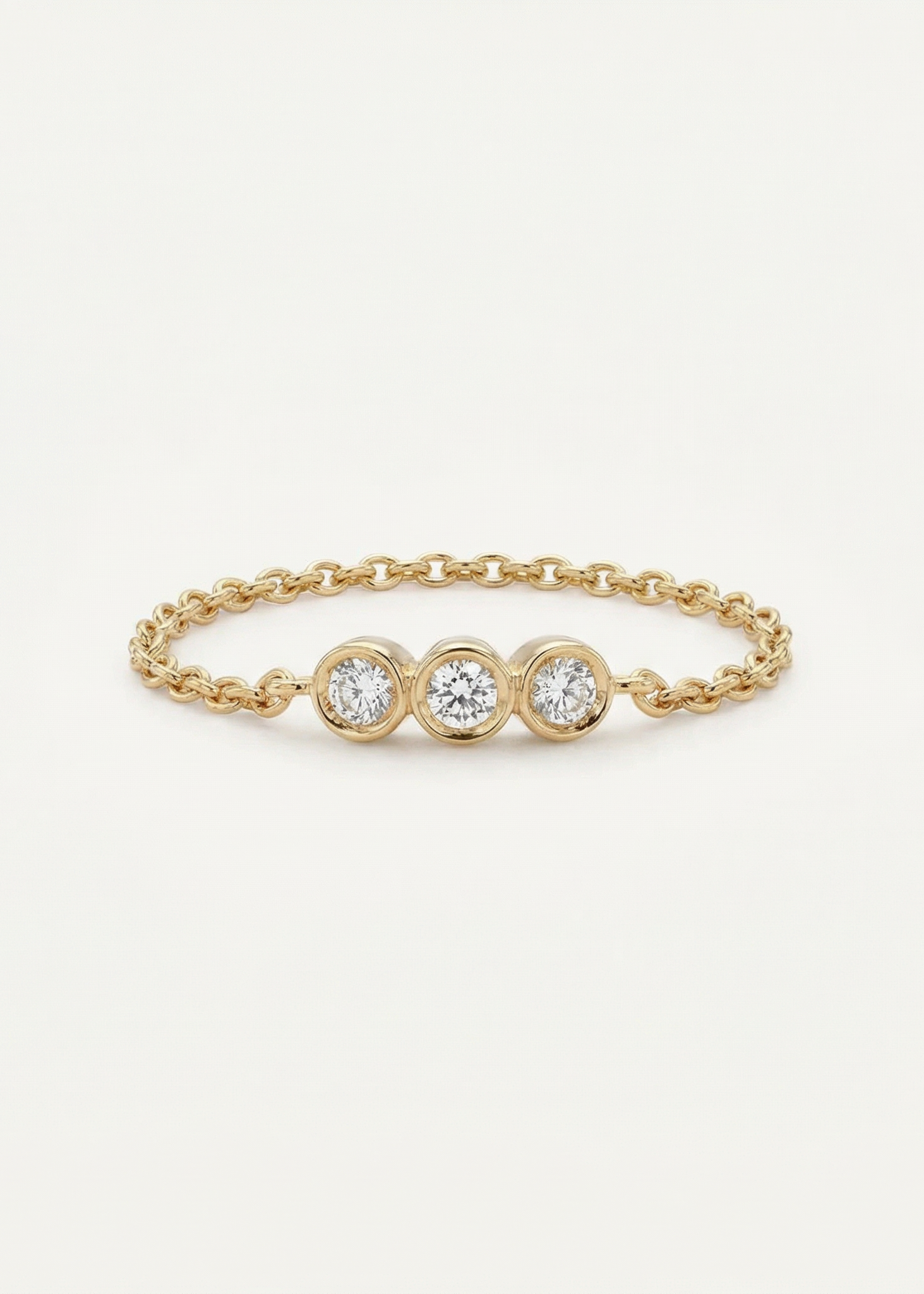 Anel Corrente Trio em Ouro Amarelo 18k