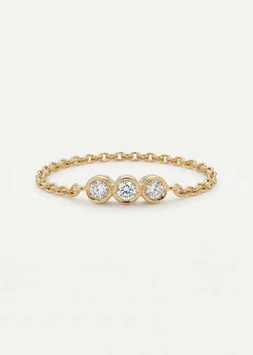 Anel Corrente Trio em Ouro Amarelo 18k