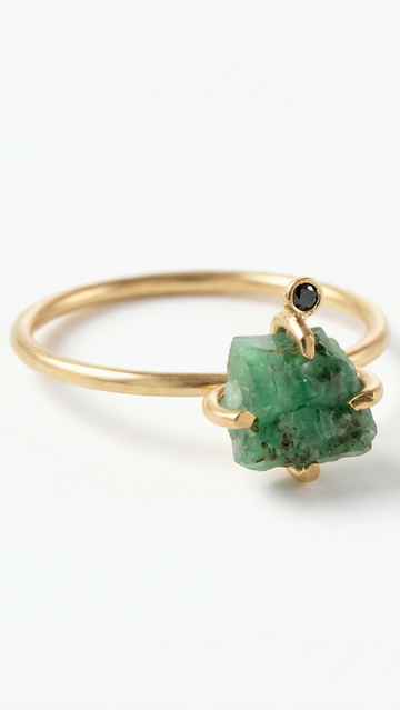 Anel Esmeralda em Ouro Amarelo 18k