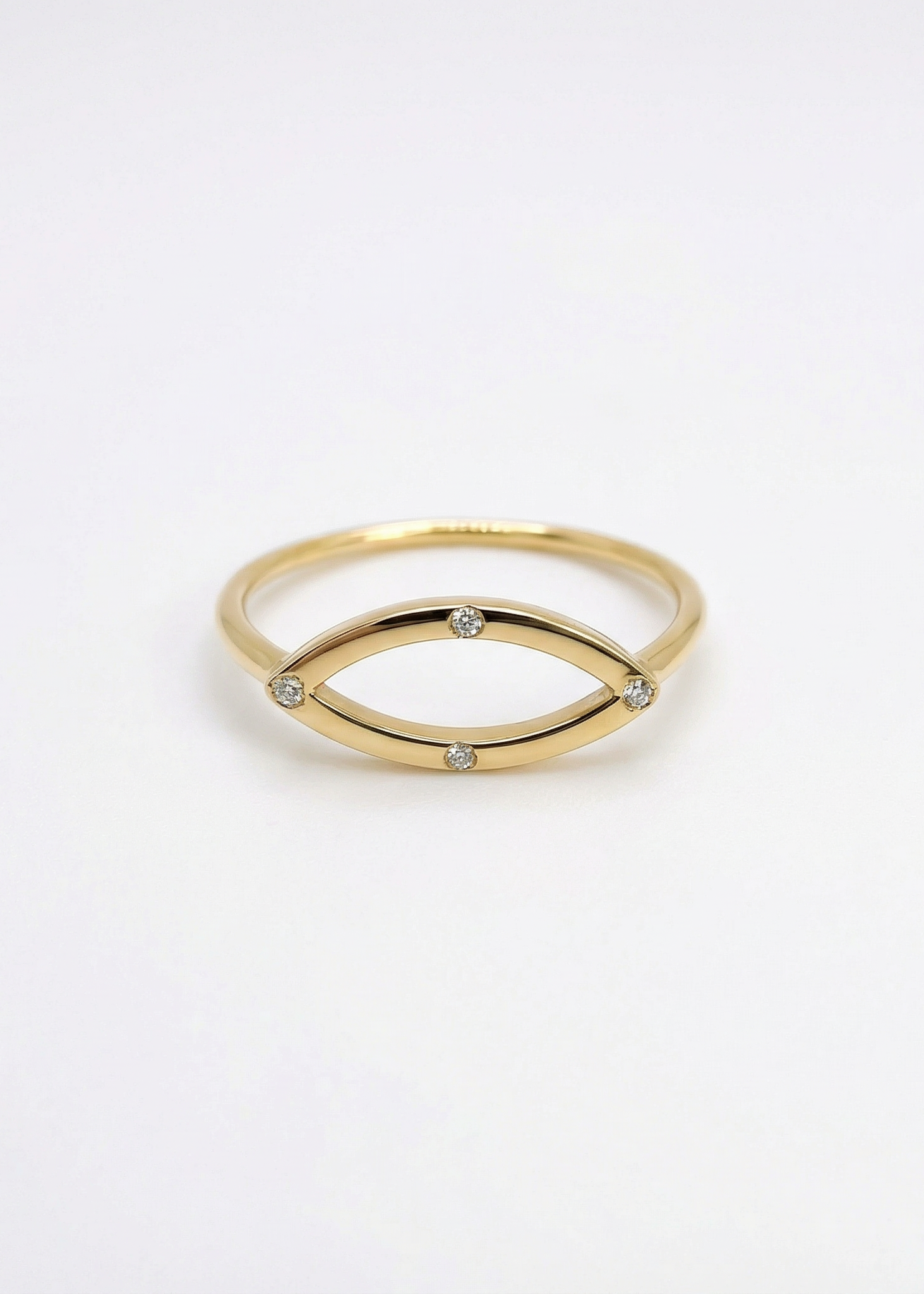 Anel Olhar em Ouro Amarelo 18k