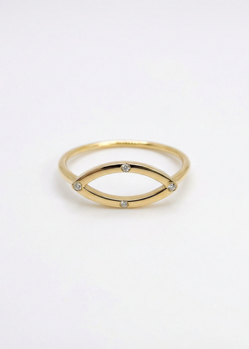 Anel Olhar em Ouro Amarelo 18k