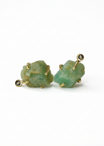 Brincos Esmeralda em Ouro Amarelo 18k
