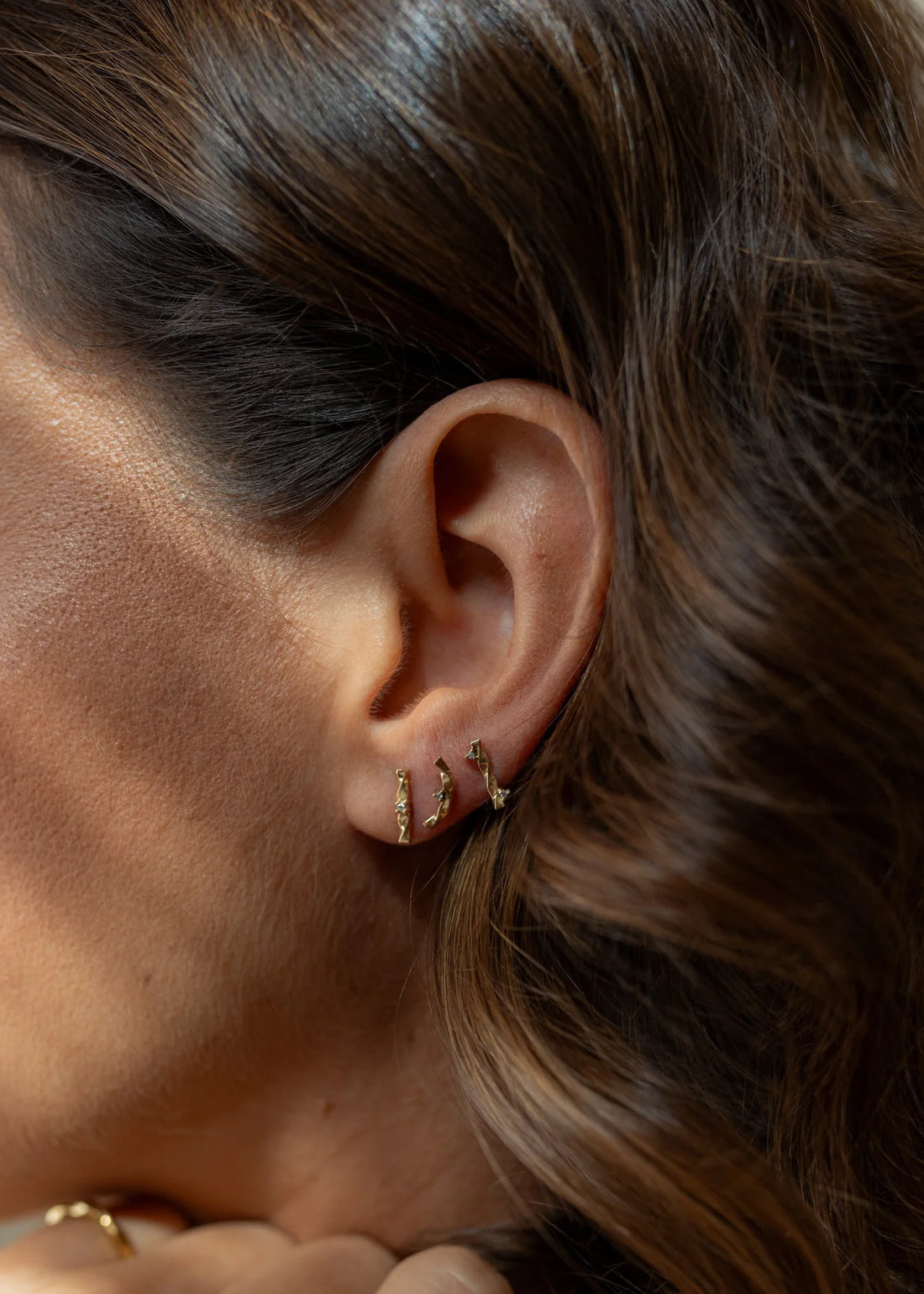 Brincos Trilogia Movimento em Ouro Amarelo 18k