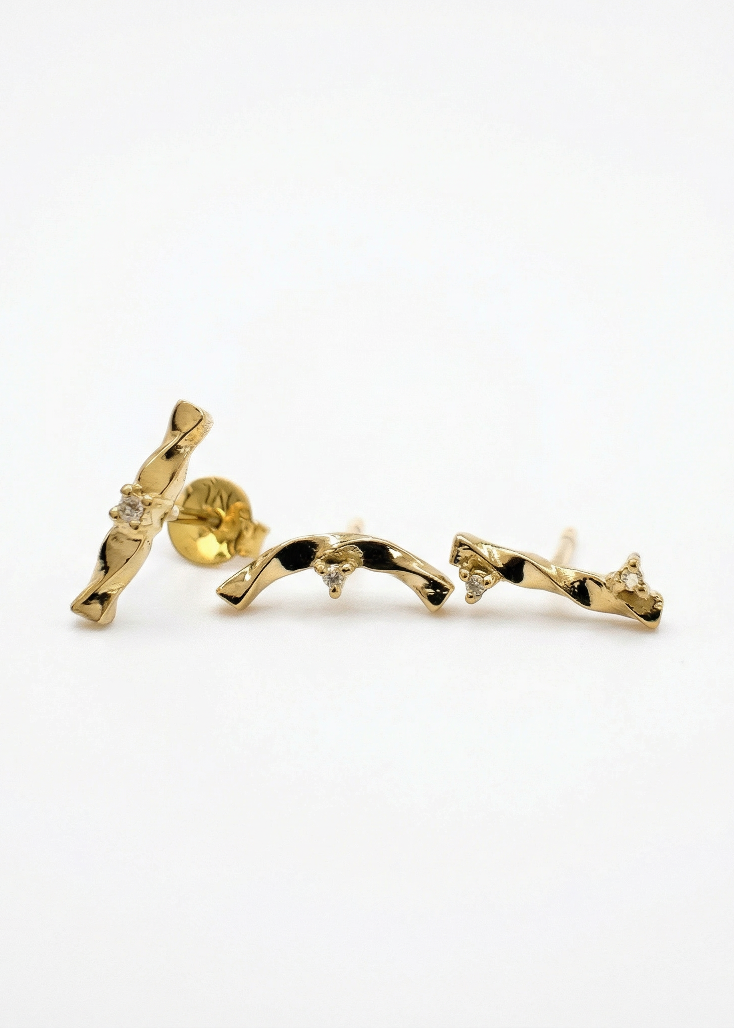 Brincos Trilogia Movimento em Ouro Amarelo 18k