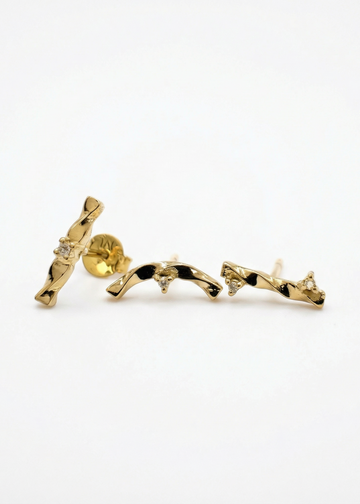 Brincos Trilogia Movimento em Ouro Amarelo 18k