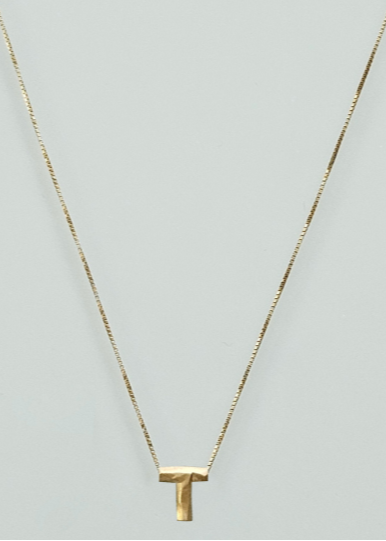 Colar Inicial Facetada em Ouro Amarelo 18k