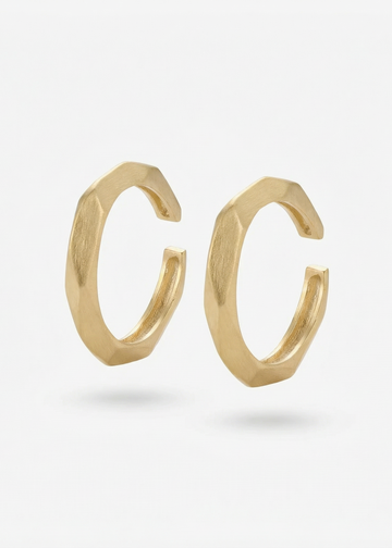 Ear Hook Facetado em Ouro Amarelo 18k