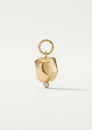 Pingente Pepita Ponto de Luz em Ouro Amarelo 18k