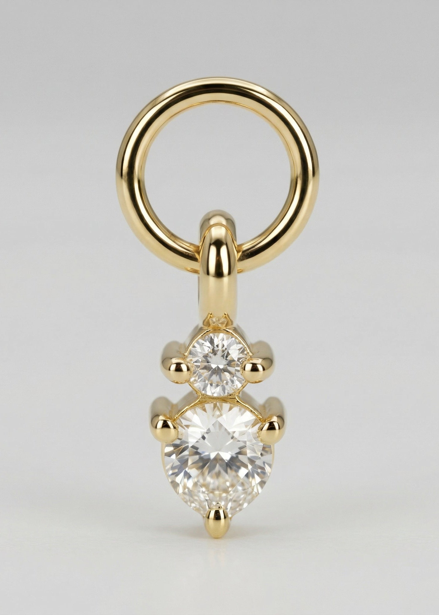 Pingente Punto Duplo Para Argola em Ouro Amarelo 18k