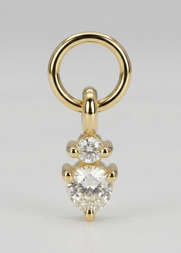 Pingente Punto Duplo Para Argola em Ouro Amarelo 18k