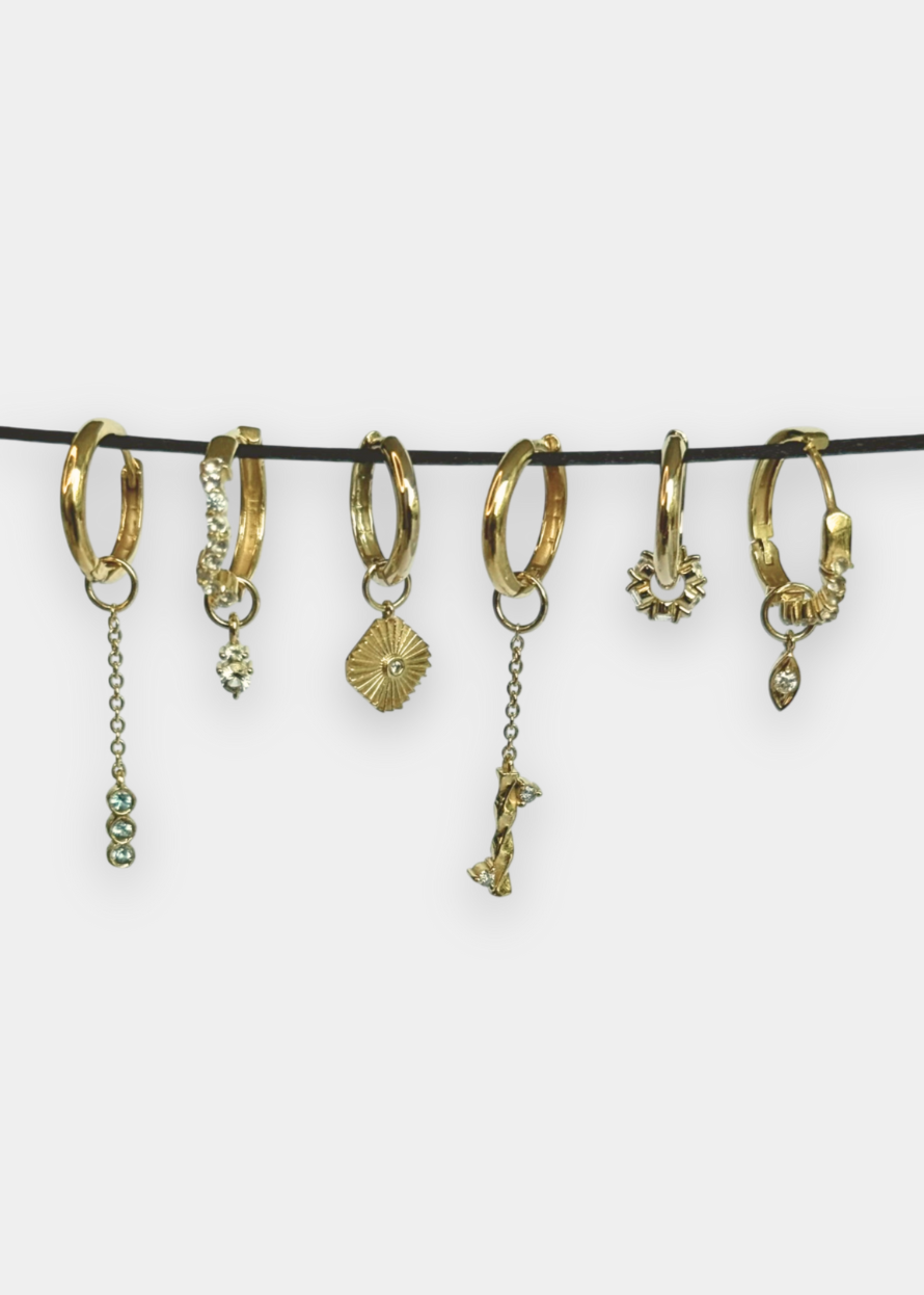 Pingente Aurora Para Argola em Ouro Amarelo 18k