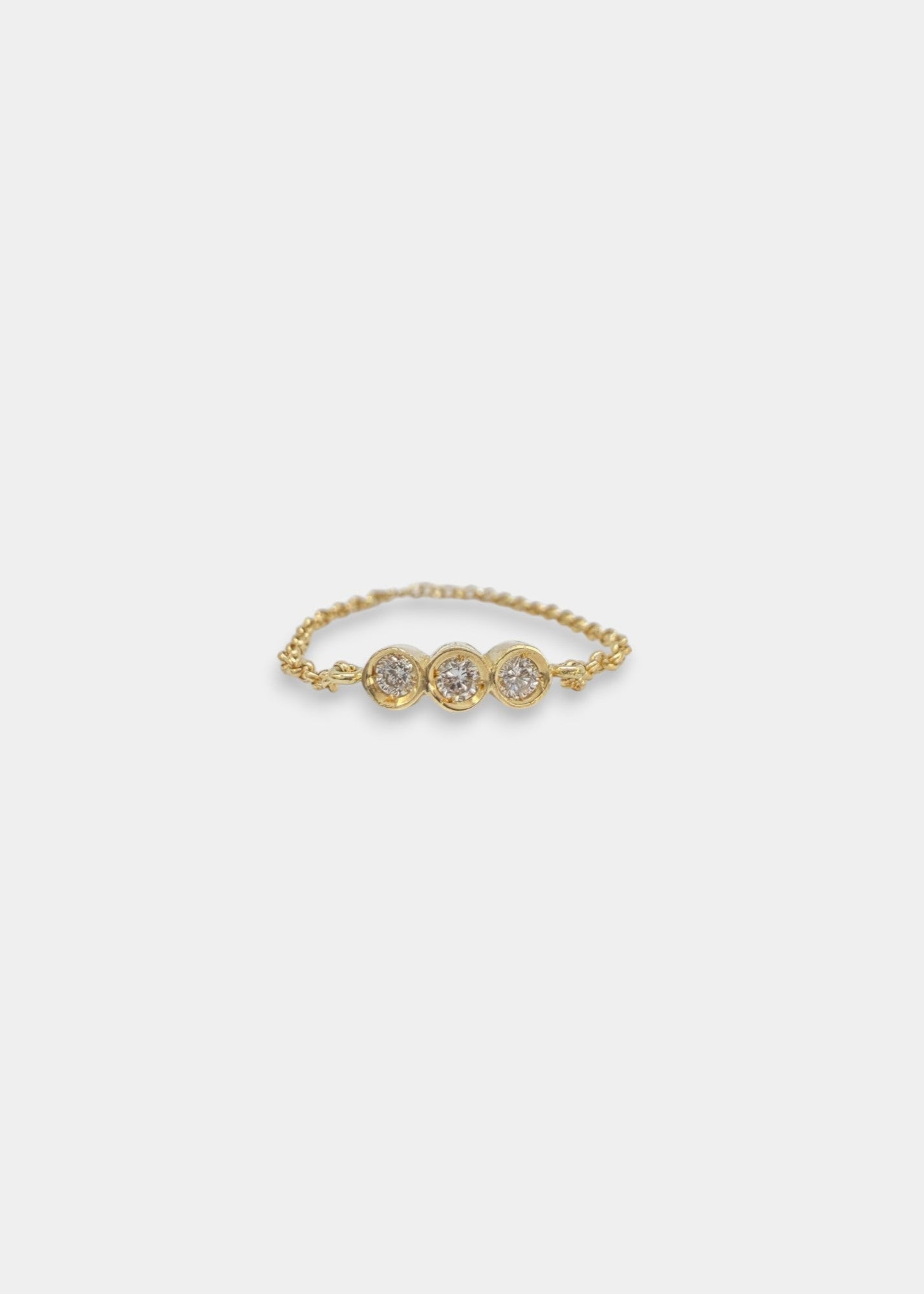 Anel Corrente Trio em Ouro Amarelo 18k