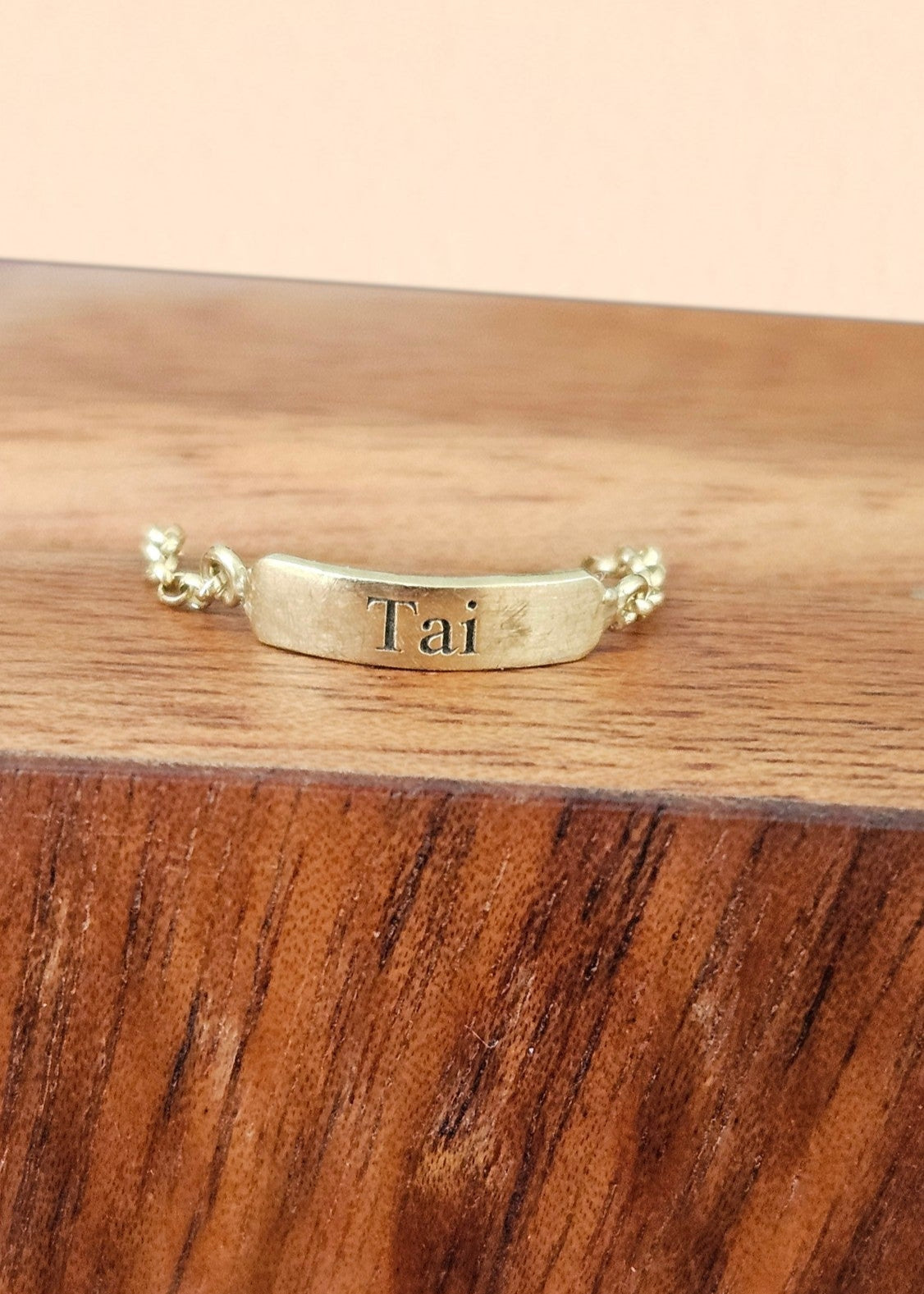 Anel Corrente Plaquinha em Ouro Amarelo 18k