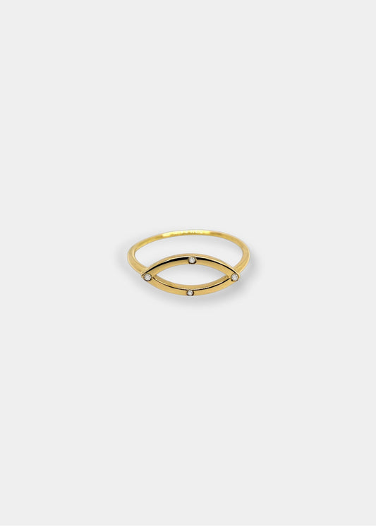 Anel Olhar em Ouro Amarelo 18k