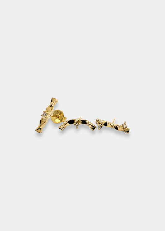 Brincos Trilogia Movimento em Ouro Amarelo 18k