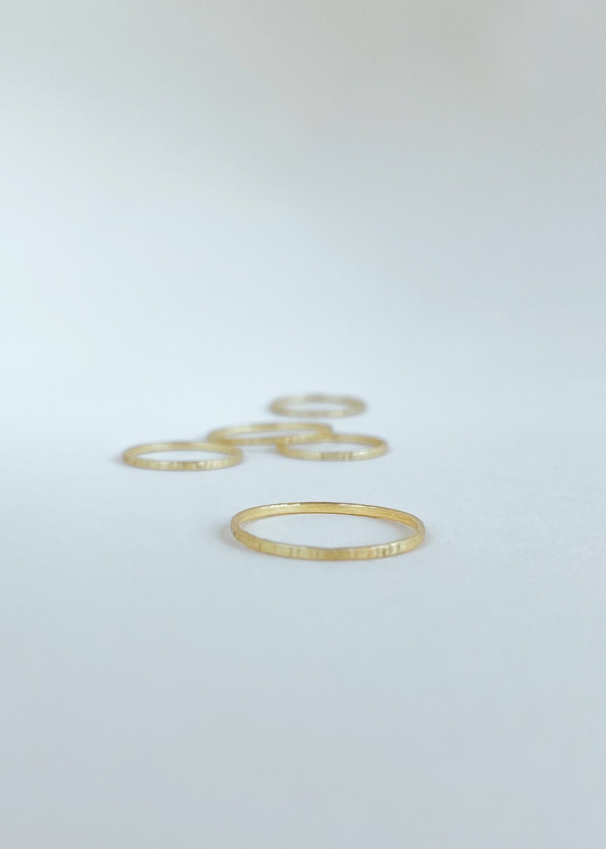 Conjunto Anéis Slim em Ouro Amarelo 18k